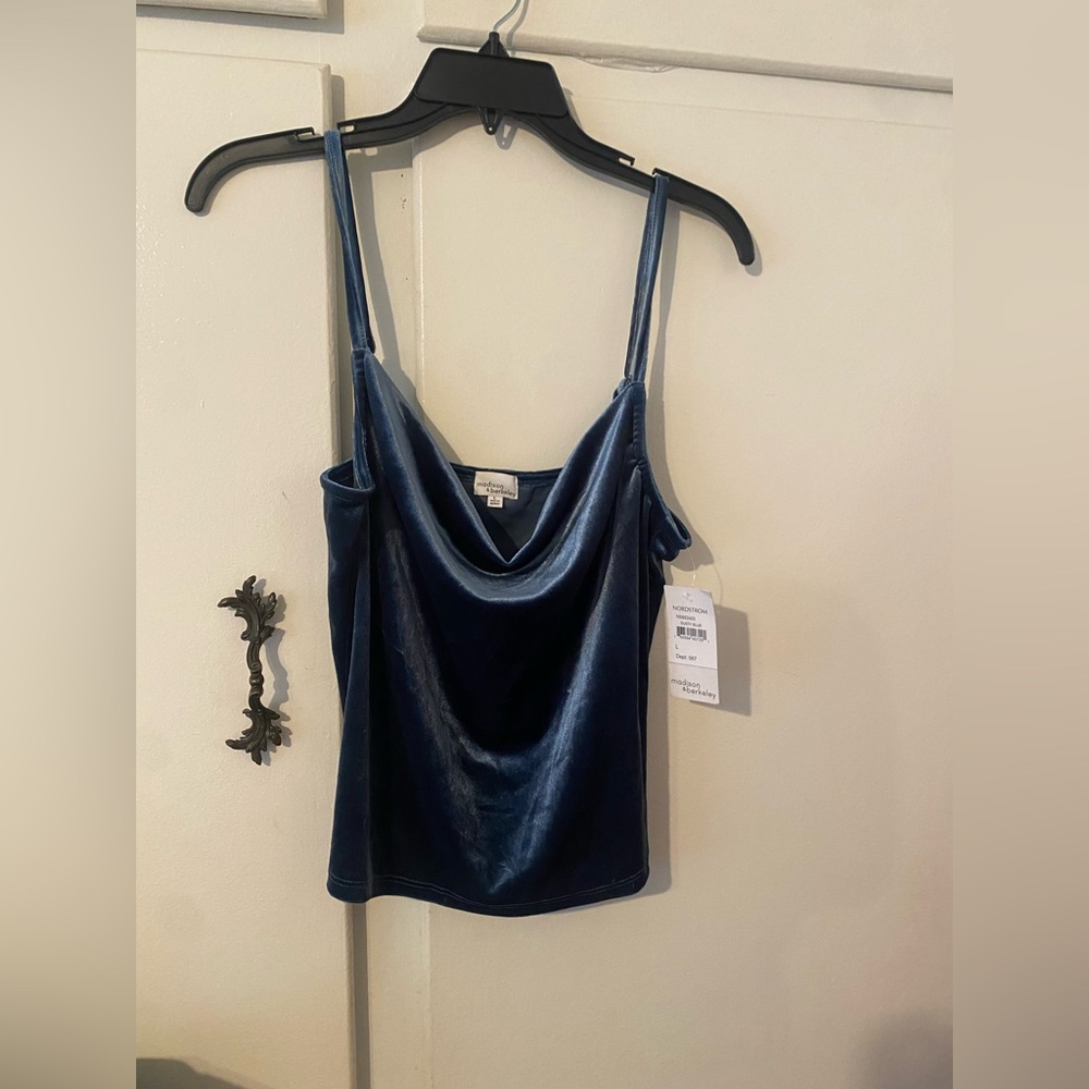 Madison & Berkeley Navy Velvet Camisole